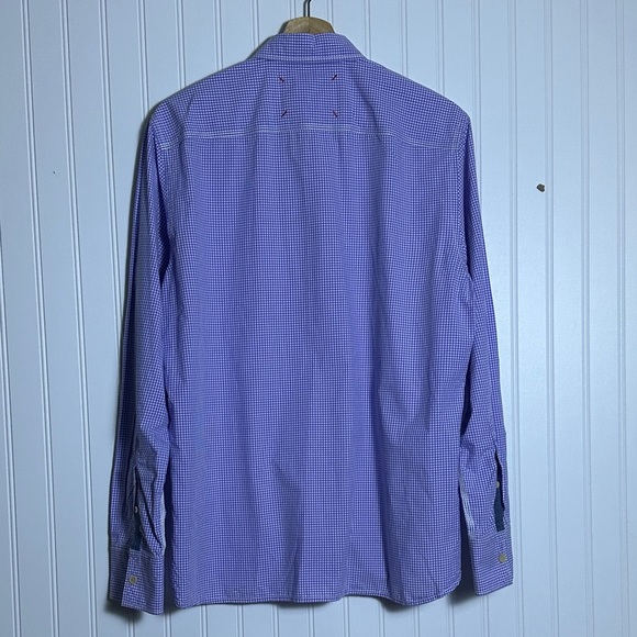 ROBERT GRAHAM Men's Light Purple gingham plaid checked tailored fit designer M - Picture 10 of 15